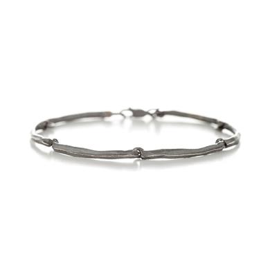 bracelet à maillons avec grain en argent oxidé